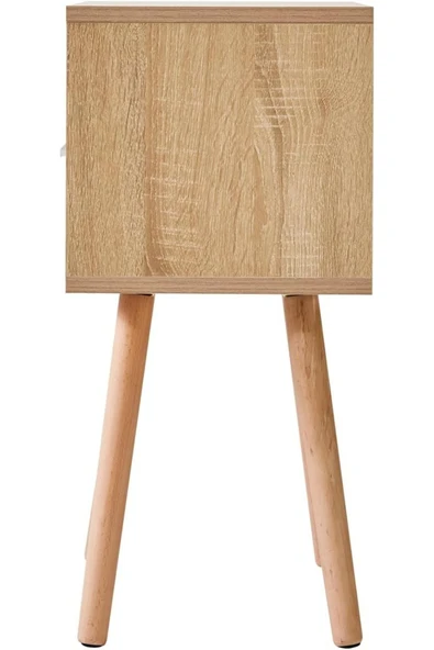 Varsthree Rattan Gece Sehpası, Çekmeceli Ve Açık Raflı Boho Sehpa, Ahşap Vurgulu Başucu Sehpası - 7