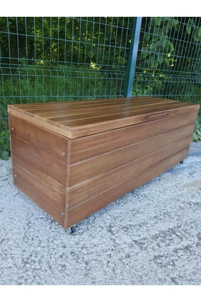 Buğlem Sağlam Lüks Ahşap Bahçe Dolabı (120X45X45) Ahşap Bahçe Sandığı Sediri - Resim 5