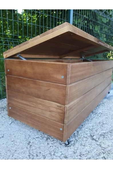 Buğlem Sağlam Lüks Ahşap Bahçe Dolabı (120X45X45) Ahşap Bahçe Sandığı Sediri ürün görseli