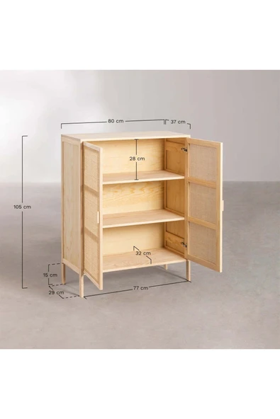 One Design Masif Ahşap Hazeranlı Dolap&Gardırop - 3