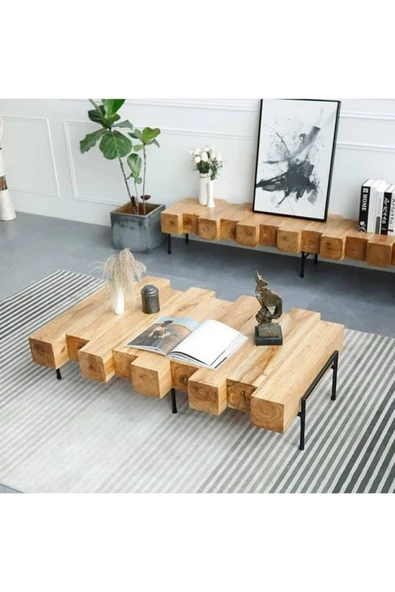 Woodart Ahşap Kütük Şantiye Tasarımlı Orta Sehpa & Masa - 1