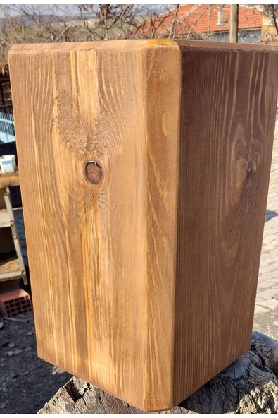 İpekahşap Kütük Yan Sehpa Yatak Başı Komidini Dogal Agac Stand - 3