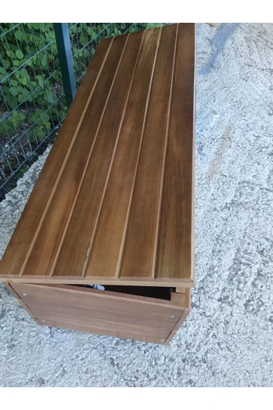 Buğlem Sağlam Lüks Ahşap Bahçe Dolabı (120X45X45) Ahşap Bahçe Sandığı Sediri - Resim 7