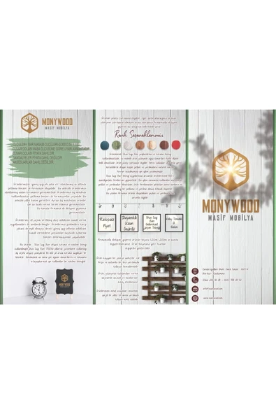 Monywood Masif Ahşap Bar Masası - Mutfak Masası Ve Dolabı Mtfk6005 - 2