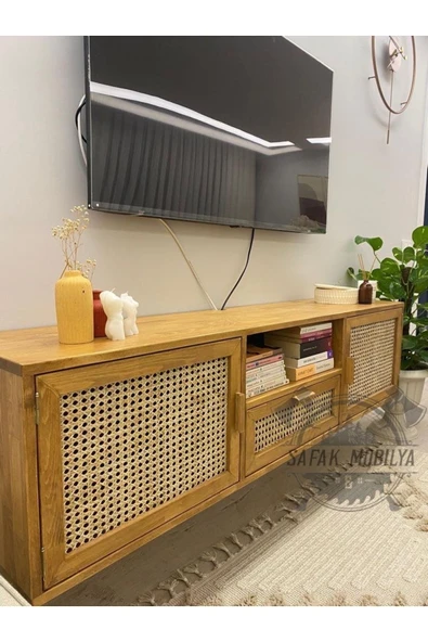 ŞafakMobilya Ahşap doğal hazeranlı çam masif tv ünitesi - 4