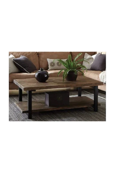 Doffo Masif Doğal Ahşap Orta Sehpa Metal Ayak ürün görseli