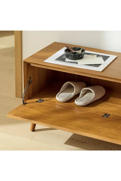 One Design Masif Ahşap Kapaklı Sandık & Ayakkabılık ürün görseli