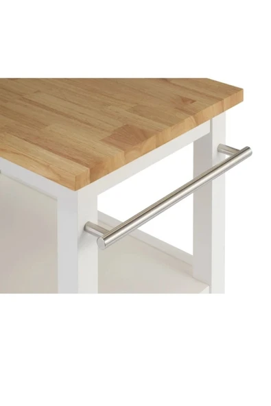 Robin Wood Tekerlekli Servis Sunum Arabası Mutfak Adası Ceviz Masa Rolling Kitchen Cart - 4