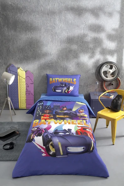 Özdilek Nevresim Takımı Ranforce Tek Kişilik Mavi Batwheels Team Lısanslı
