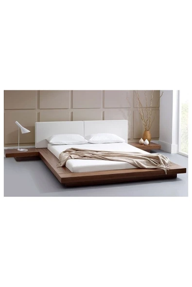 munywood Masif Kestane Ahşap Karyola Japon Yatak Wood Bedroom - 3