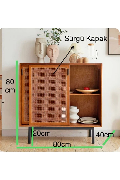 One Design Sürgülü Dolap Ahşap Hazeran Dolap