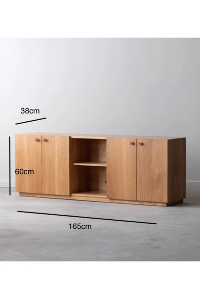One Design Tv Ünitesi Tv Konsolu Masif Ahşap Tv Ünitesi - 3