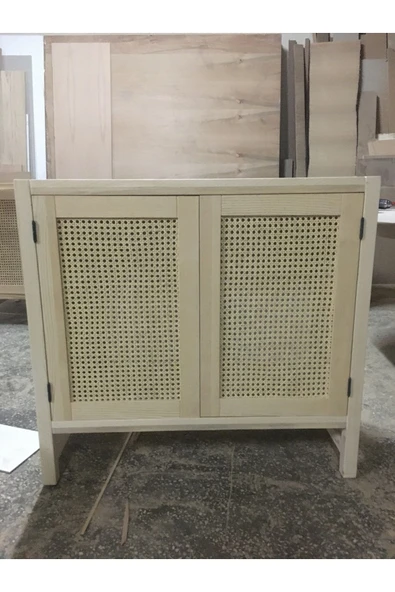 One Design Çok Amaçlı Dolap Ahşap Masif Dolap Kahve Bangosu Kiler Dolabı Oyuncak Dolabı