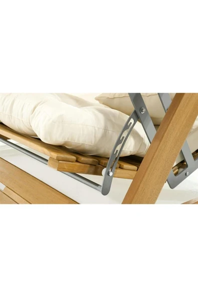 Modelsan Holox Yataklı Ladin Ahşap Salıncak Dış Mekan Bahçe, Teras Salıncağı -Lacivert - 8