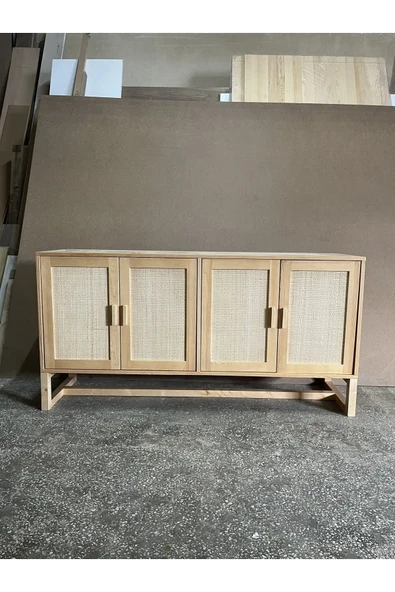 One Design Yemek Odası Konsol Hasır Konsol Hazeran Konsol Ahşap Masif Konsol - 3
