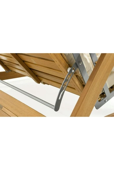 Modelsan Holox Yataklı Iroko Ahşap Salıncak Dış Mekan Bahçe, Teras Salıncağı -Lacivert - 4