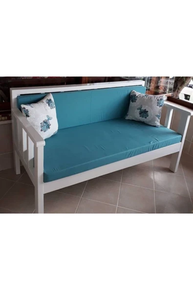 Buğlem 140Cm-70 Cm-Minderler Dahil-Ahşap Modern Sedir-Bahçe Teras Koltuk - 2