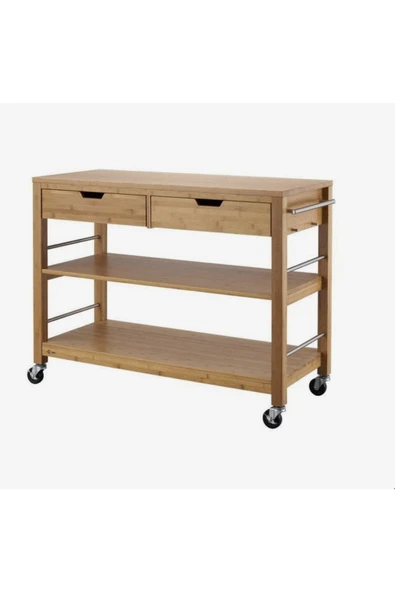 One Design Masif Çam Ve Ladin Konsol Mutfak Bangosu Kahve Masası - 2
