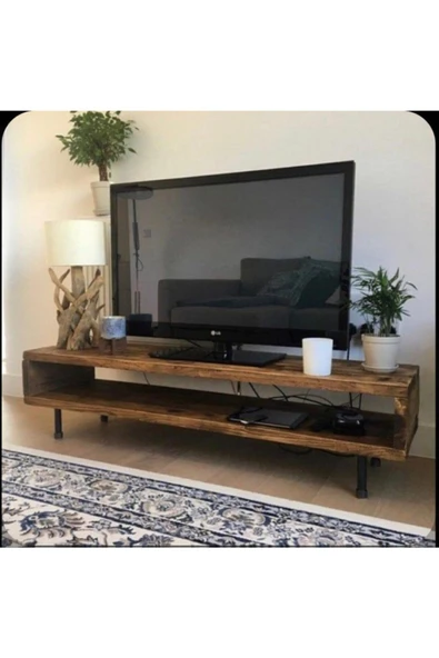 Brady Mobilya Ark 120cm Doğal Masif Ahşap Tv Sehpası Ünitesi Yaşam Ünitesi Dresuar - 2
