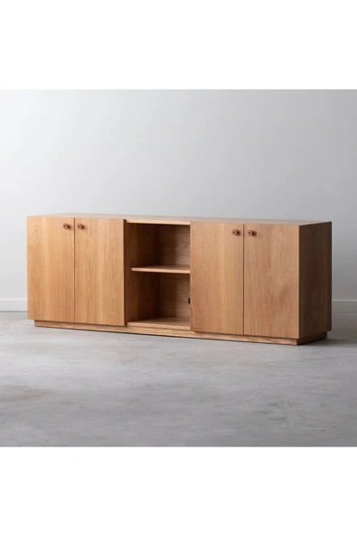 One Design Tv Ünitesi Tv Konsolu Masif Ahşap Tv Ünitesi - 2