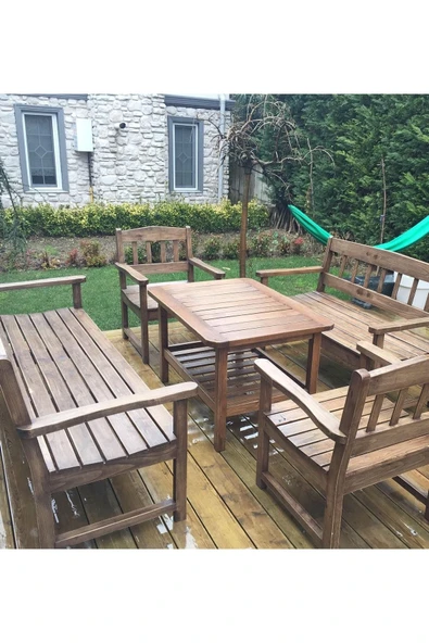 Zs Konsept Ahşap Bahçe Balkon Veranda Çardak Sedir Oturma Takımı - 3