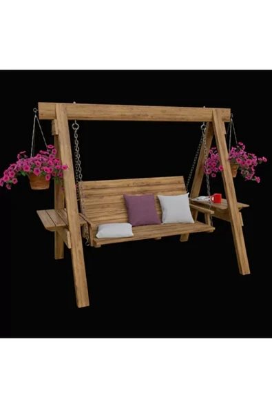 Buğlem Wood Garden Oturak 120 Cm Modern Bahçe Salıncak