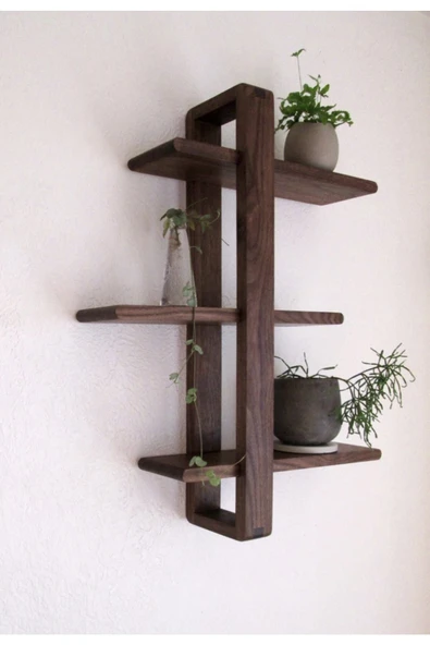 One Design Ahşap Raf Çiçeklik Dekoratif Ahşap Raf - 3