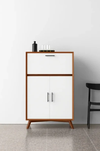 Bydmr Geniş Saklama Alanlı Ahşap Bar Dolabı-Şaraplık-Bardaklık-130Cm - Resim 2