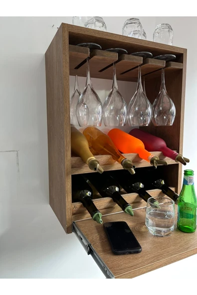 Montemo Şişelik-Şişelik Dolabı-Şişelik Rafı-Bardaklık-Bardaklık Rafı-İçecek Standı-Mini Bar - 4