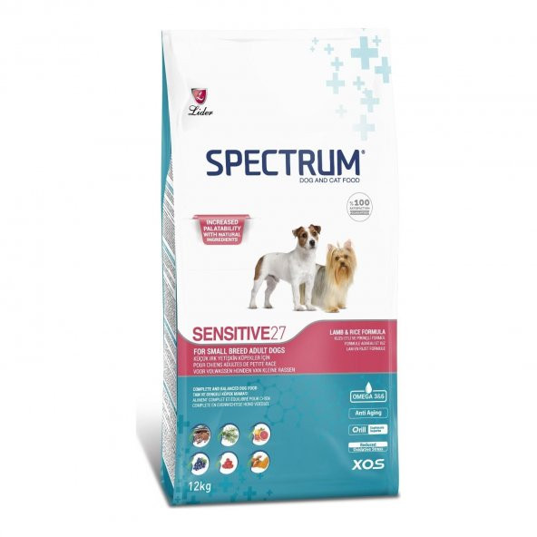 Spectrum Sensitive 27 Küçük Irk Kuzu Etli Yetişkin Köpek Maması 12 Kg