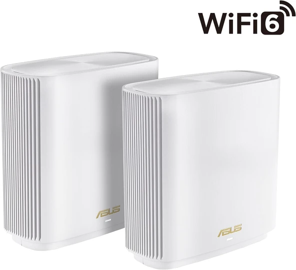 ASUS ZenWifi XT9 Wi Fi 6-Gaming Ai Mesh AiProtectionPro Bulut Kablosuz Ağ Dağıtım Mesh Sistemi (Beyaz İkili Paket) - 2