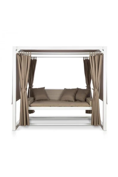 Buğlem Lüks Bahçem (Oturum 180X80) Ahşap Bahçe Salıncak Perdeli Konforlu - 2