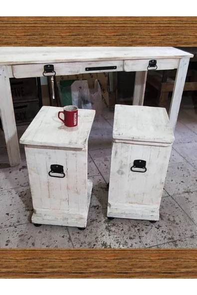 BALIKESİR ADA SANAT C Sehpa Ahşap Eskitme Retro Consept - Resim 6