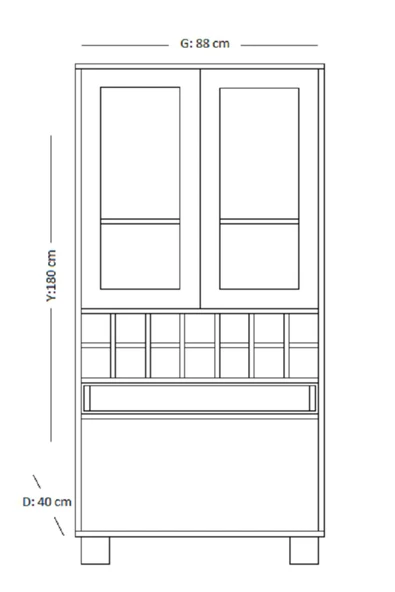 Wexo Lucia Sr-02 Şaraplık - Bar Dolabı - Atlantik Çam - 5