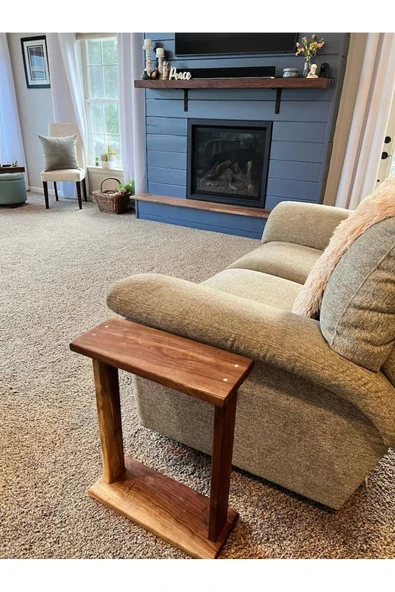 pinoxi Masif Ahşap Yan Sehpa Ceviz ürün görseli