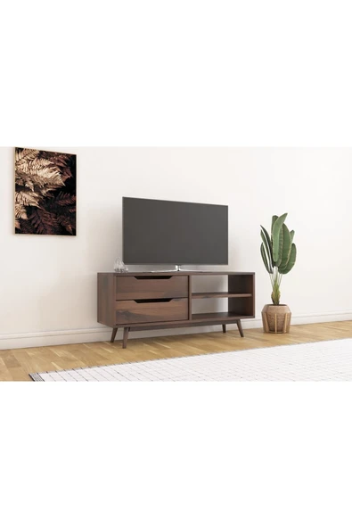 One Design Masif Tv Ünitesi Ahşap Masif Konsol Ceviz Tv Ünitesi - 2