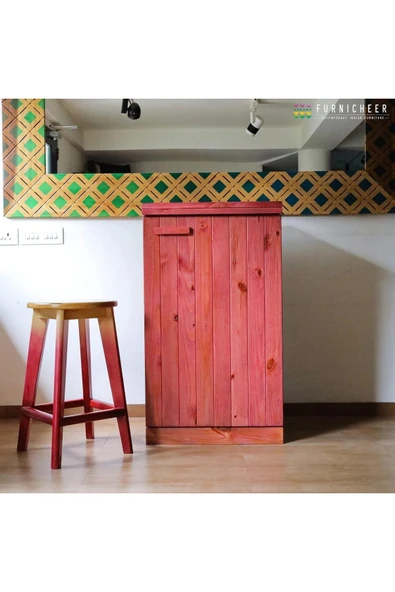 Mywoodteks Ahşap Pembe Bar Dolabı Alkol Dolabı Içki Dolabı Çok Amaçlı Dolap - 4