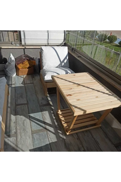 munywood Confort Çay Seti Oturma Grubu Masif Ahşap - Resim 5