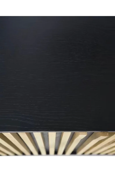 One Design Masif Siyah Konsol Yemek Odası Konsolu Şık Ahşap Konsol 80X150X45 - Resim 3