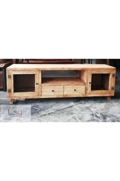 Ahşap Lsy Mobilya Masif Doğal Köknar Ağacı Tv Sehpası ürün görseli