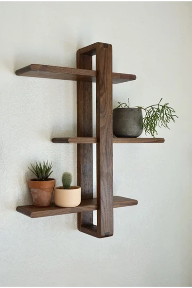 One Design Ahşap Raf Çiçeklik Dekoratif Ahşap Raf - 2