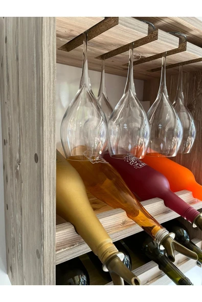 Montemo Şişelik-Şişelik Dolabı-Şişelik Rafı-Bardaklık-Bardaklık Rafı-İçecek Standı-Mini Bar - 5