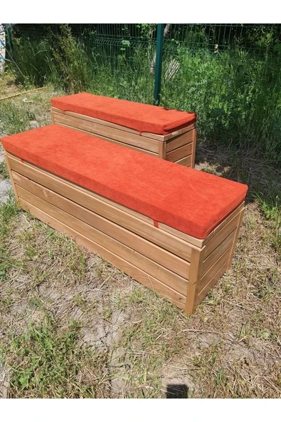 Buğlem Sağlam Lüks Ahşap Bahçe Sandık Sedir (160X45X45) Kalın Ahşap Bahçe Depolama - 7
