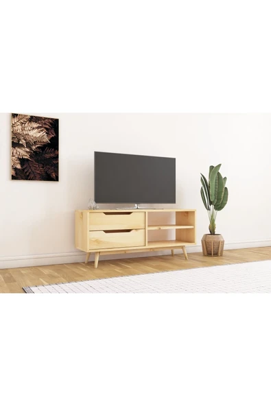 One Design Masif Tv Ünitesi Tv Konsolu Tv Standı Ahşap Tv Ünitesi - 2