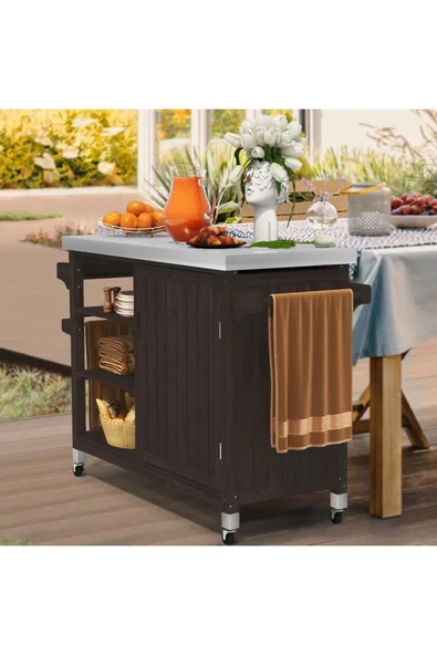 Varsthree Depolama Dolabı,  Paslanmaz Çelik Tezgah Ve Taşınabilir Izgara Masası - Resim 2