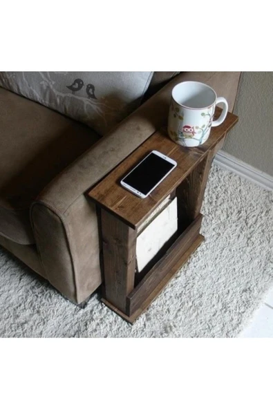 KZNGROUP Ahşap Masif Ağaç Eskitme Yan Sehpa ürün görseli