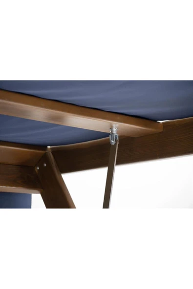 Modelsan Holox Yataklı Ladin Ahşap Salıncak Dış Mekan Bahçe, Teras Salıncağı -Lacivert - 4