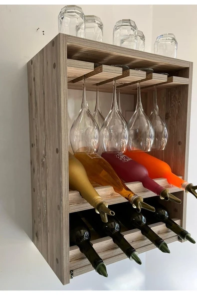 Montemo Şişelik-Şişelik Dolabı-Şişelik Rafı-Bardaklık-Bardaklık Rafı-İçecek Standı-Mini Bar - 2
