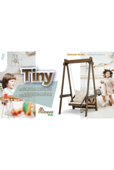 Modelsan Vendy Çocuk Salıncak Dış Mekan Bahçe, Teras Salıncağı - Ladin Ahşap Krem - 3