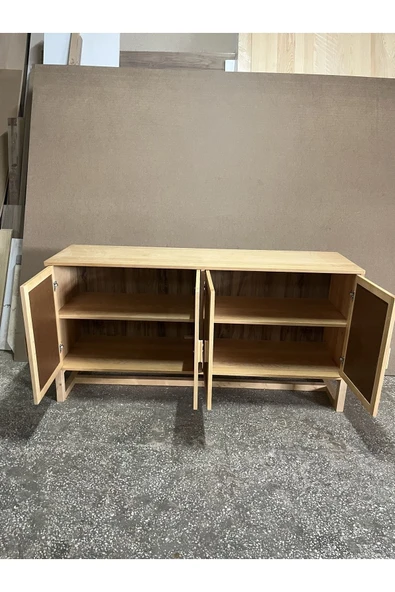 One Design Yemek Odası Konsol Hasır Konsol Hazeran Konsol Ahşap Masif Konsol - 4